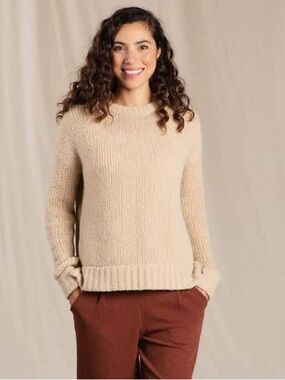 Toad & Co Chai Tan Cotati Dolman Sweater Size Large Wool Blend Fall Quiet Luxury